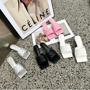 DINGXIANGFAN Women's Solid Color Low Heel Slippers 2023 Spring Fashion Square Toe Daily Commute
