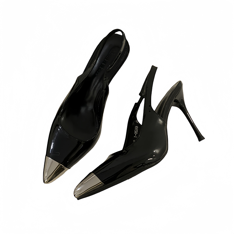 Women's High Heel Sandals 2025 Spring Autumn New Leopard Print Metal Pointed Toe Thin Heel Sexy Mature Style Closed Toe Single Shoes - Image 5
