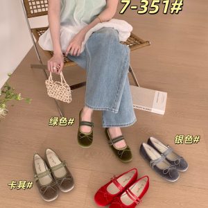 Vintage Flat Bow Velvet Mary Jane Shoes 2026 Spring Summer New Korean Style Versatile Double Buckle Strap Casual Shoes