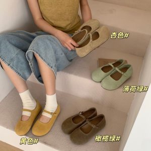 New Genuine Leather Soft Sole Fairy Mary Jane Round Toe Shallow Mouth Women's Flat Shoes 2026 Comfortable Soft Leather Shoes