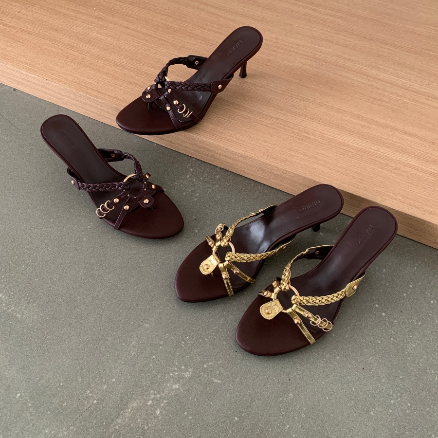 DIAIRIZ 2026 New Open Toe Woven Cross Strap Sandals Women Summer Retro High Heels